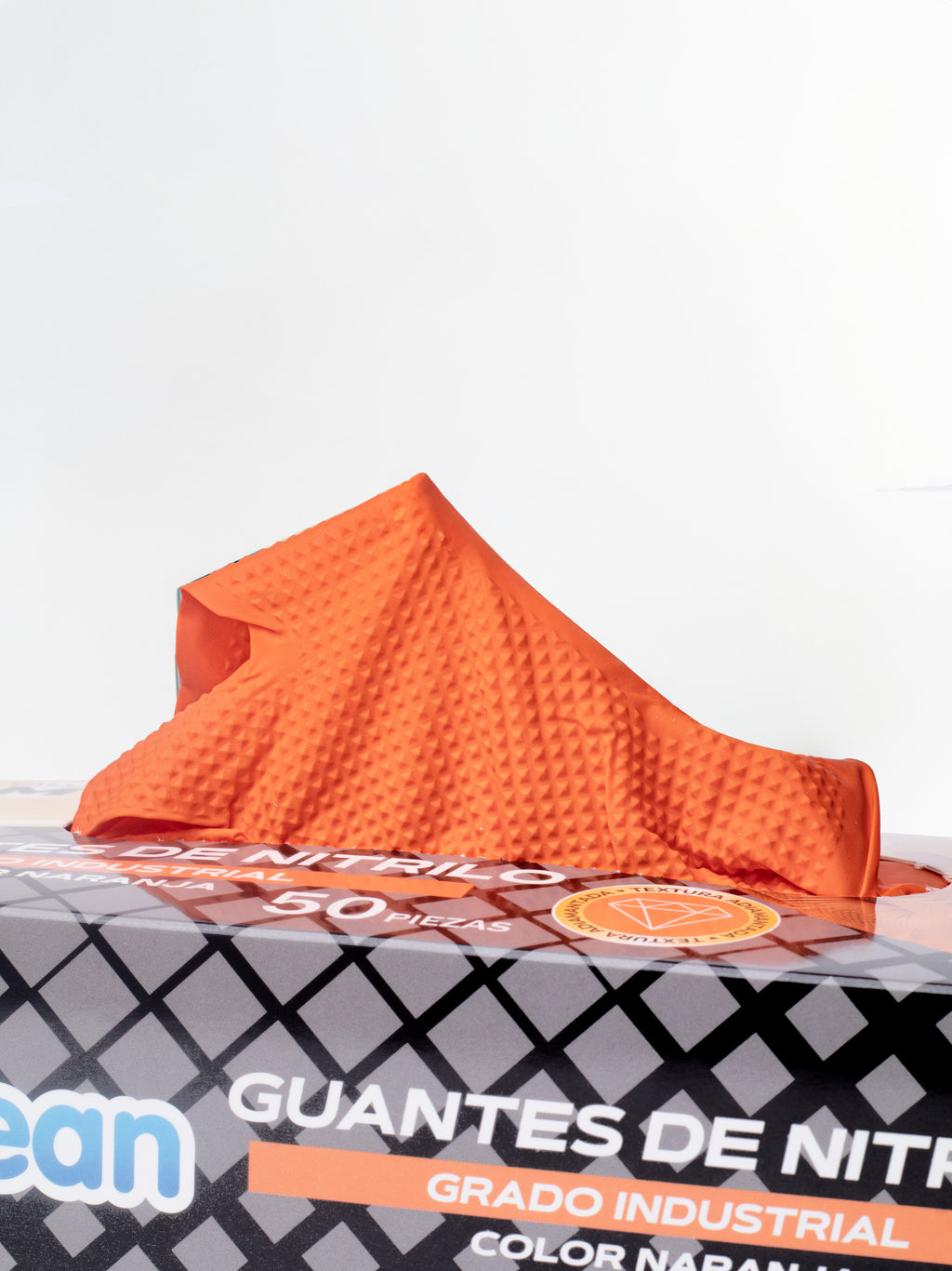 Guantes de Nitrilo Adiamantados Naranjas