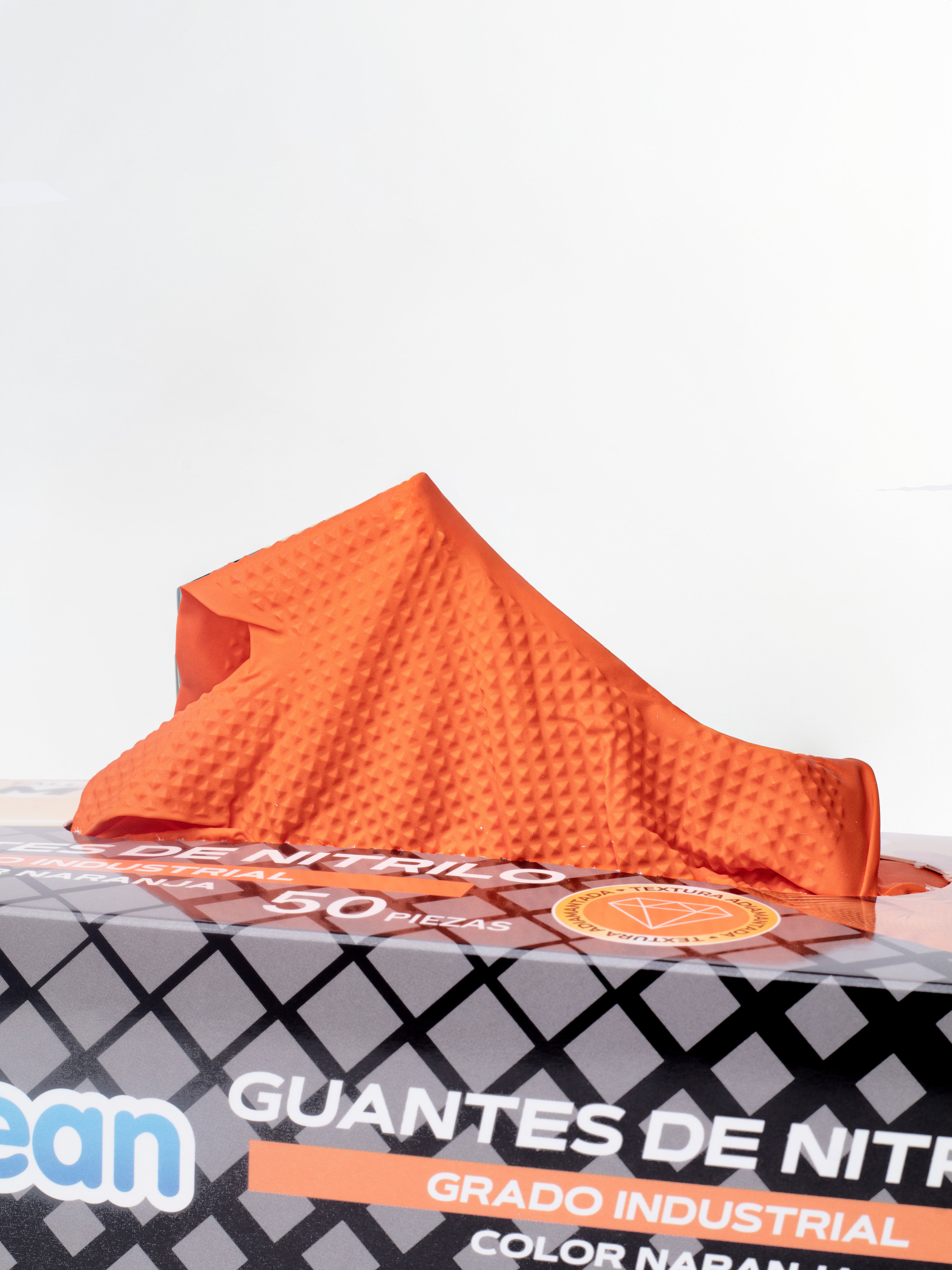 Guantes de Nitrilo Adiamantados Naranjas