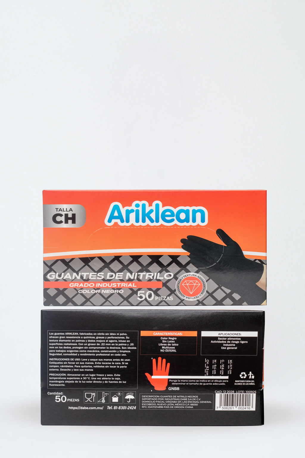 Guantes de Nitrilo Adiamantados Negros